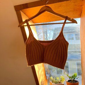 Golden/Yellow Knit Crop Top